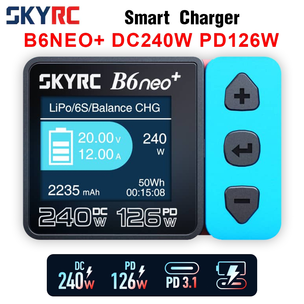 Skyrc NEW B6neo+ DC 240W PD 126W เครื่องชาร์จอัจฉริยะแบตเตอรี่ เครื่องชาร์จสมดุล SK-100211 B6 neo+ B