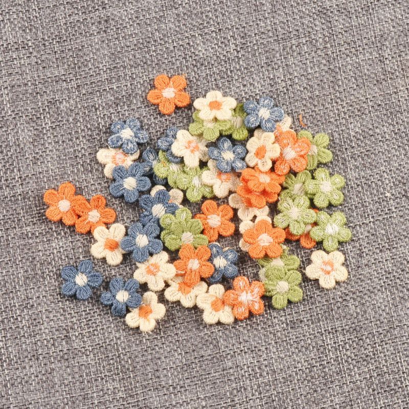 Appliques ลูกไม้และดอกไม้ขนาดเล็ก สำหรับ DIY ตกแต่งเสื้อผ้าและหมวก Headwear Decor Stick-on แพทช์ไม่มีหมากฝรั่ง CP3279