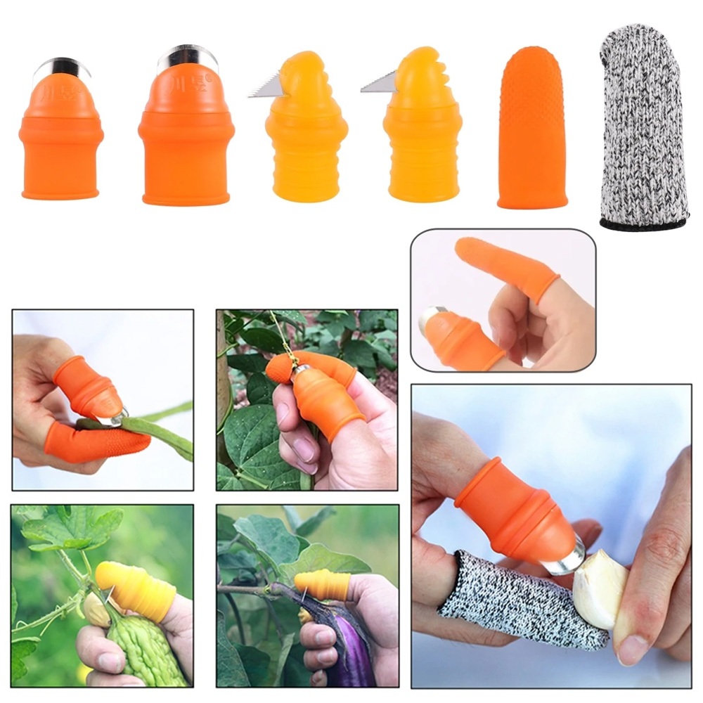 ยางนิ้วหัวแม่มือมีดป้องกันนิ้วพืชใบมีดกรรไกรสวนครัวผลไม้ผักมีดเก็บเกี่ยว