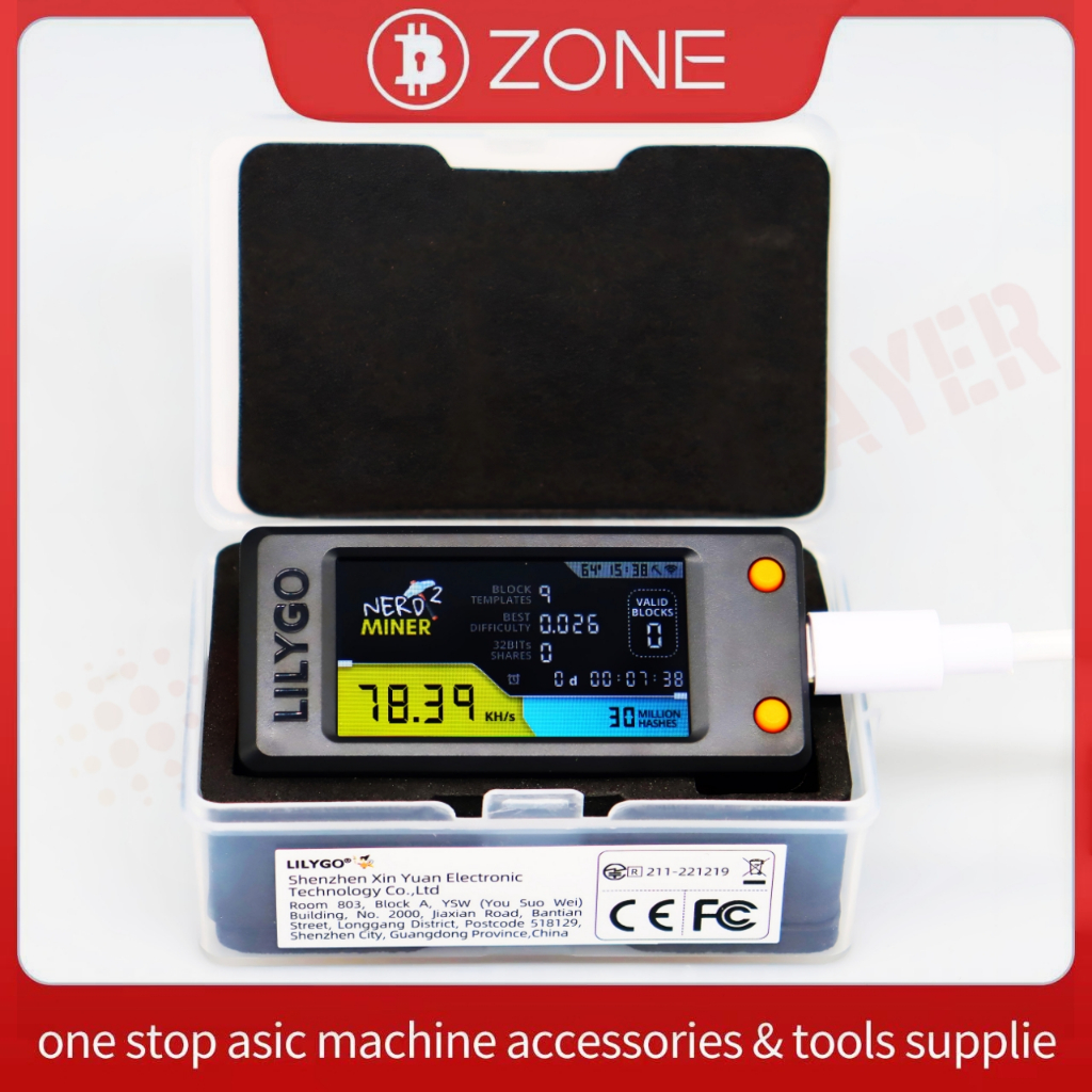 Nerdminer V2 T-Display S3 SOLO Miner 78KHS พร้อมเชลล์พร้อมกวดวิชาหวย Nerd Miner Lucky Miner