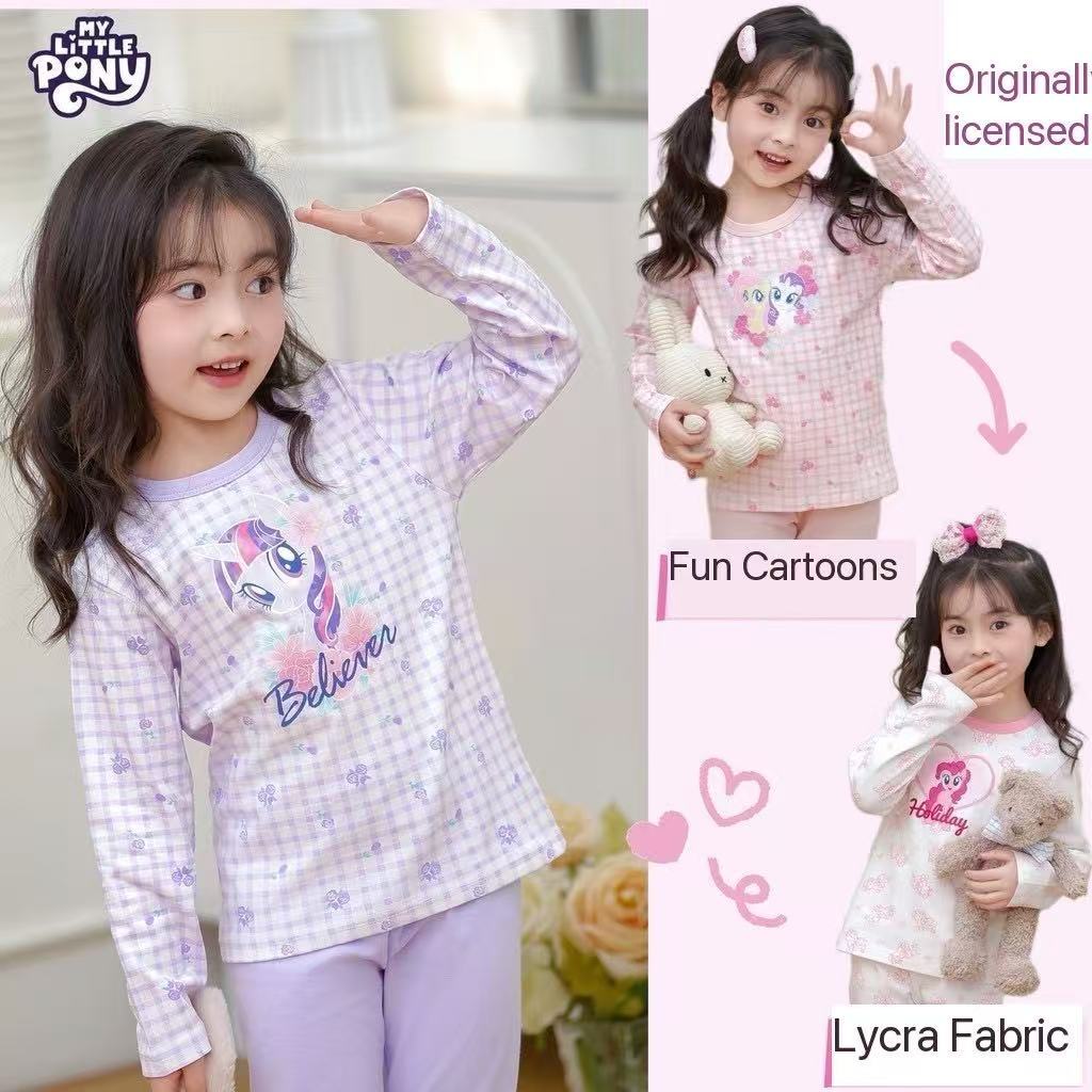 [My Little Pony] ชุดนอนเด็กของแท้แขนยาว Lycra Cotton Loungewear สาวน่ารักหวาน 2025 สไตล์ใหม่
