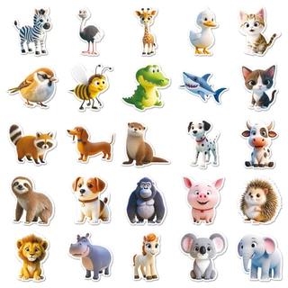 50 ชิ้นตลก 3D การ์ตูนสัตว์ Panda Penguin สติกเกอร์สําหรับเคสโทรศัพท์สเก็ตบอร์ดรถสติกเกอร์ Graffiti กันน้ํา Creative เด็ก DIY