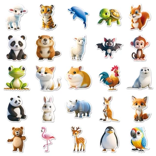 50 ชิ้นตลก 3D การ์ตูนสัตว์ Panda Penguin สติกเกอร์สําหรับเคสโทรศัพท์สเก็ตบอร์ดรถสติกเกอร์ Graffiti กันน้ํา Creative เด็ก DIY