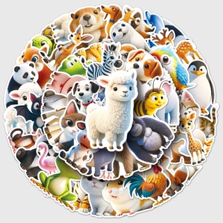50 ชิ้นตลก 3D การ์ตูนสัตว์ Panda Penguin สติกเกอร์สําหรับเคสโทรศัพท์สเก็ตบอร์ดรถสติกเกอร์ Graffiti กันน้ํา Creative เด็ก DIY