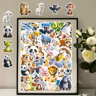 50 ชิ้นตลก 3D การ์ตูนสัตว์ Panda Penguin สติกเกอร์สําหรับเคสโทรศัพท์สเก็ตบอร์ดรถสติกเกอร์ Graffiti กันน้ํา Creative เด็ก DIY