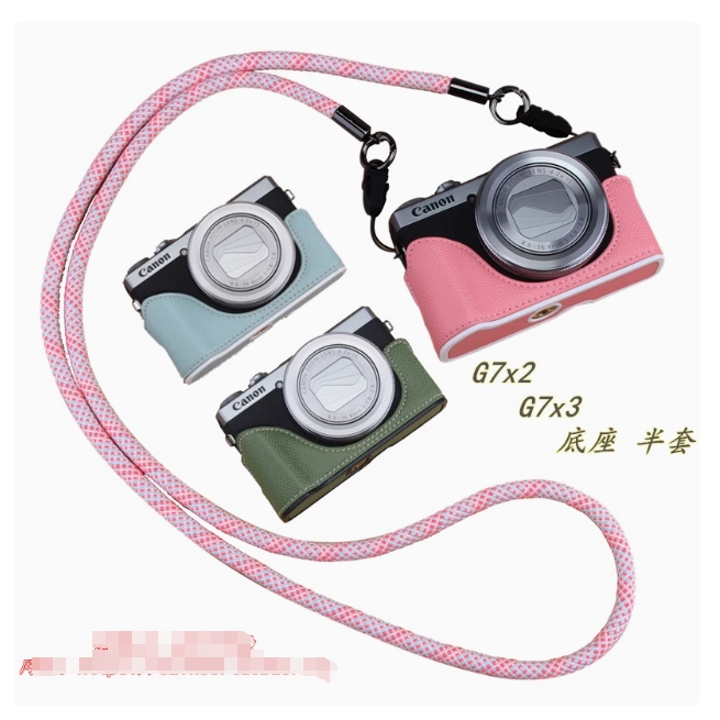 เหมาะสําหรับ Canon G7X2 เคสป้องกัน G7X3 กรณี g7x Mark ii iii กระเป๋ากล้องครึ่งกรณีโดยเฉพาะ