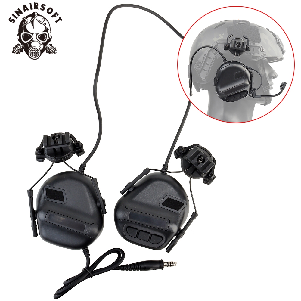 Sinairsoft HD-11 รุ่นที่ห้ารถกระบะเสียงรบกวน Cancelling หูฟังการสื่อสารกลางแจ้งหมวกกันน็อคสไตล์หูฟังยุทธวิธี