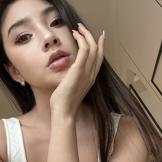 Elegant Retro ถักต่างหูมุกโลหะหญิง s925 เข็มเงิน High-End ต่างหูเรียบง่าย - รูปที่ 5