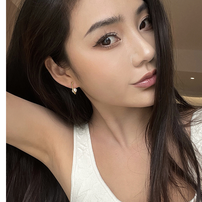 Elegant Retro ถักต่างหูมุกโลหะหญิง s925 เข็มเงิน High-End ต่างหูเรียบง่าย - รูปที่ 6