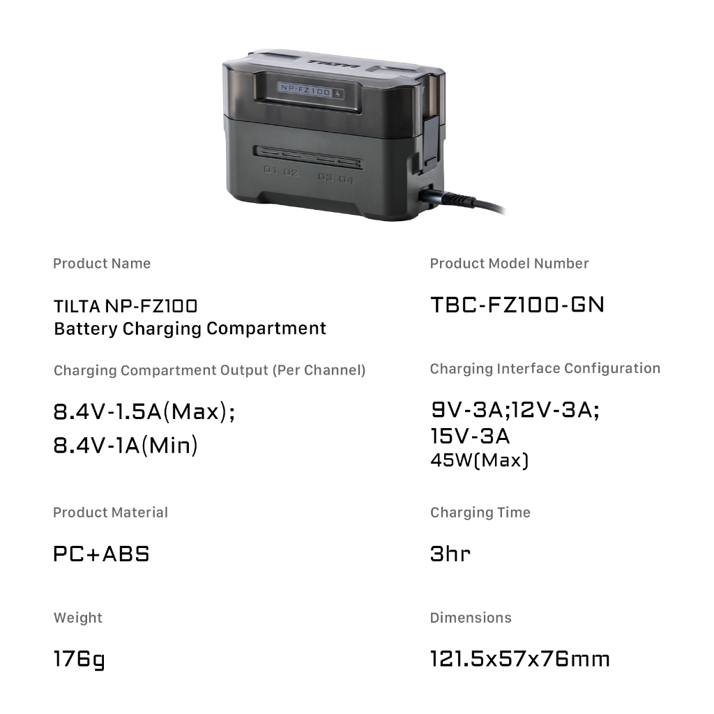 TILTA แบตเตอรี่กล้อง NP-FZ100 / NP-W235 / DMW-BLK22 / EN-EL15 / LP-E6 แบตเตอรี่กล้องดิจิตอล Charger สําหรับกล้อง Sony a7m4 a7c2 ZV-E1 a6000 - รูปที่ 7