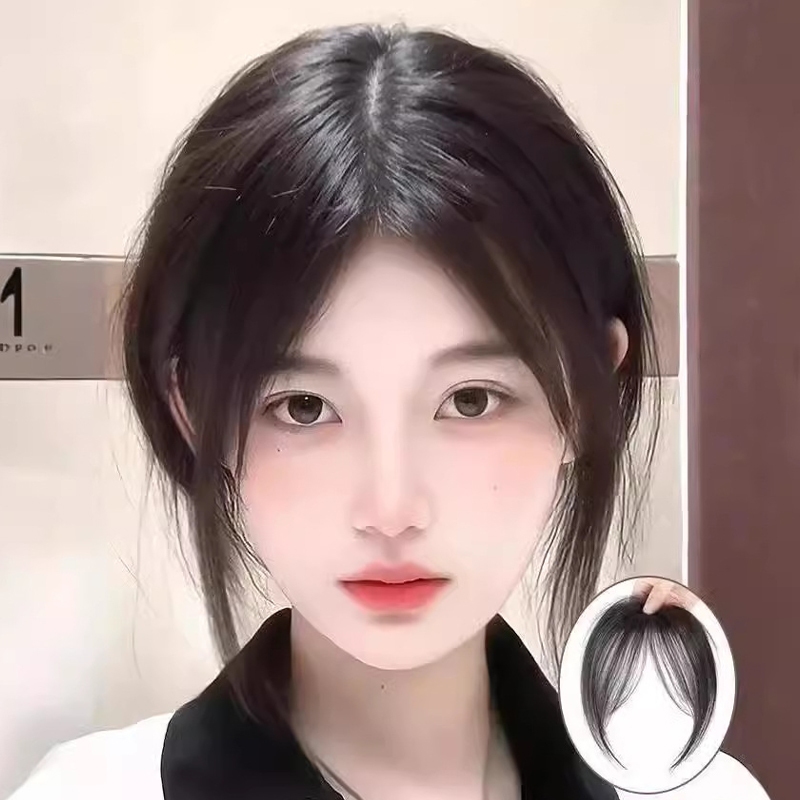 Sgl Air Bangs วิกผมสําหรับผู้หญิงหน้าผากธรรมชาติภาษาฝรั่งเศสคําปลอม Bangs Patch ไม่มีรอยต่อ Bangs SG