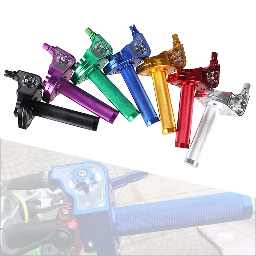 7/8 "22mm Universal CNC อลูมิเนียมคันเร่ง Twist Grips Handlebars สําหรับ KLX CR CRF EXC XR TTR CB SSR รถจักรยานยนต์ Dirt Pit จักรยาน Moped สกู๊ตเตอร์ ATV อะไหล่