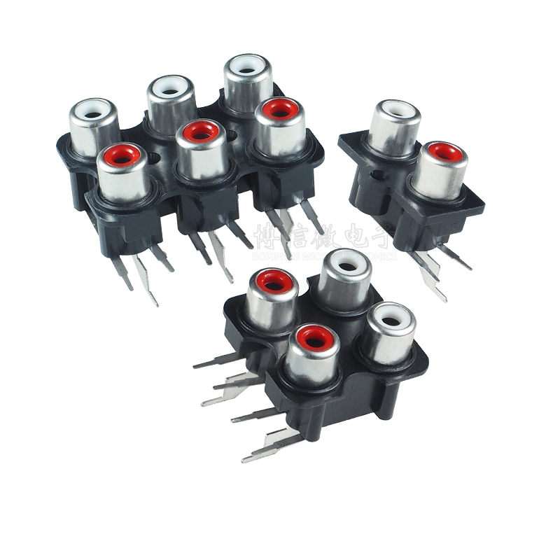 ซ็อกเก็ต RCA รูแดงและขาว 2 รู 4 รู 6 รูซ็อกเก็ตบัวที่นั่งเสียง AV Seat Signal Audio Socket Plug