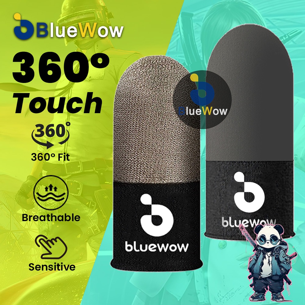 Bluewow แขนนิ้วเล่นเกมไฟเบอร์สีเงินสูง กันเหงื่อ และสัมผัสยาวนาน สัมผัสประสบการณ์สวมใส่เปลือย