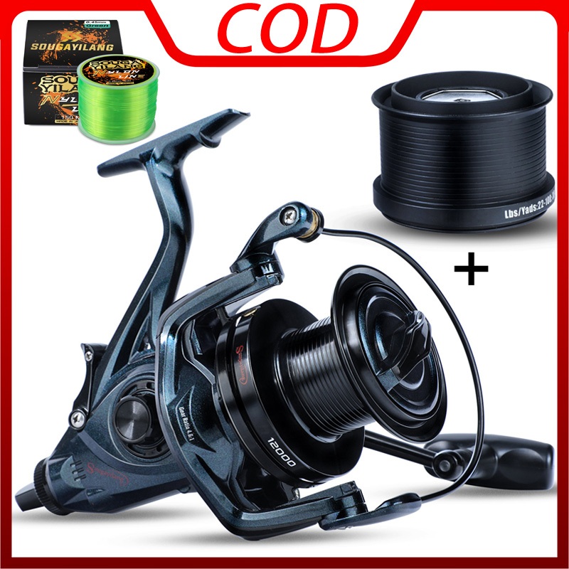 Sougayilang 13 + 1BB 4.6:1 อัตราทดเกียร์ 9000-12000 เบ็ดตกปลาโลหะเต็มรูปแบบตกปลา Reel Eva Handle Sea Spinning Reel 30Kg ลากปลาคาร์พตกปลารอกฟรีถ้วยลวด