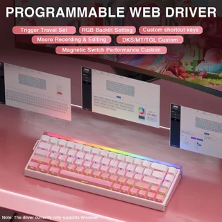 Aula HERO 68HE Magnetic RT Mechanical Keyboard 68Keys 8Khz คีย์บอร์ดพุดดิ้ง RGB แบบมีสาย Fast Trigger Hot Swappable Magnetic Switch