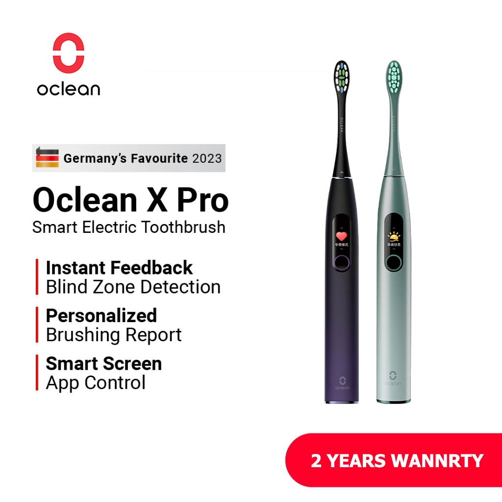 Oclean X Pro AI สมาร์ทแปรงสีฟันไฟฟ้า Self-Adjusting 42000rpm LCD Touchscreen 30 วันแบตเตอรี่ IPX7 กันน้ํา