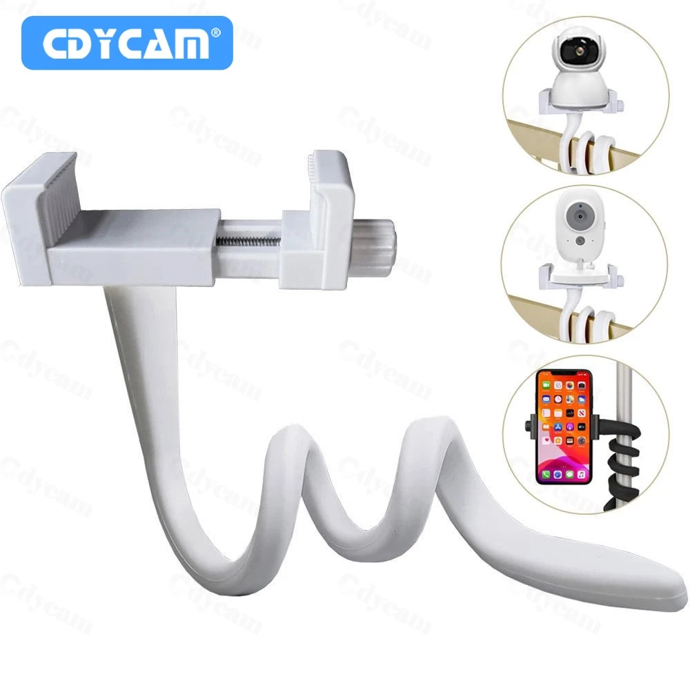 Universal Baby Monitor Holder ขาตั้งกล้องเด็กซิลิคอนยืดหยุ่นสีขาวยาว, กล้อง IP ที่อุดมคติ Mount Hole-Free Cradle Rod