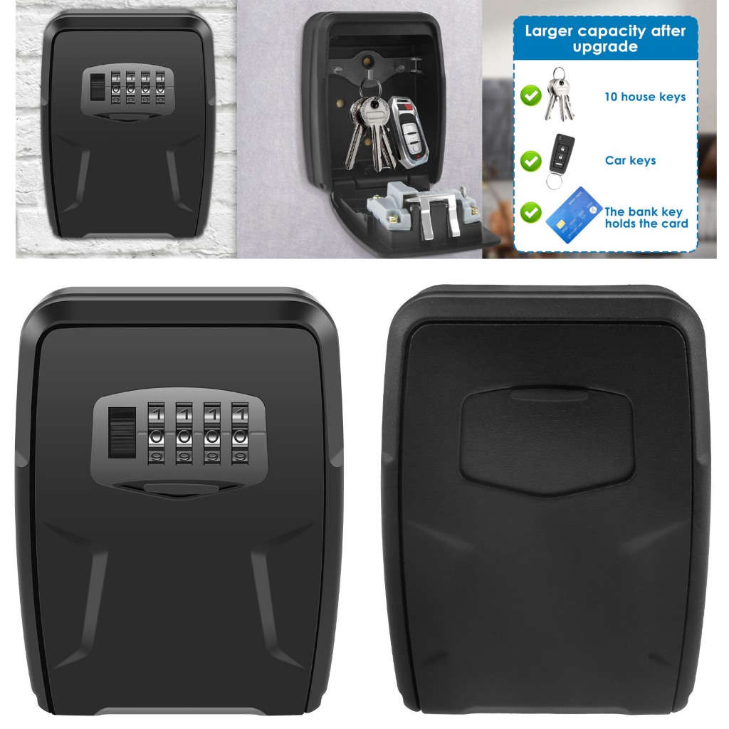 ความจุขนาดใหญ่ Lockbox ติดผนัง Key Lockbox ทนทานกล่องกุญแจรีเซ็ต 4 หลักรหัสล็อคอเนกประสงค์กล่องกุญแจสิ่งแวดล้อมติดตั้งง่าย