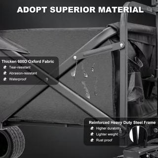 【REECHO OUTDOOR】folding Camping Cart สวนกลางแจ้ง Trailer Wagon รถเข็น Telescopic Handle พับยูทิลิตี้ขนส่งฟรียืน Beach Off-Road Handcart