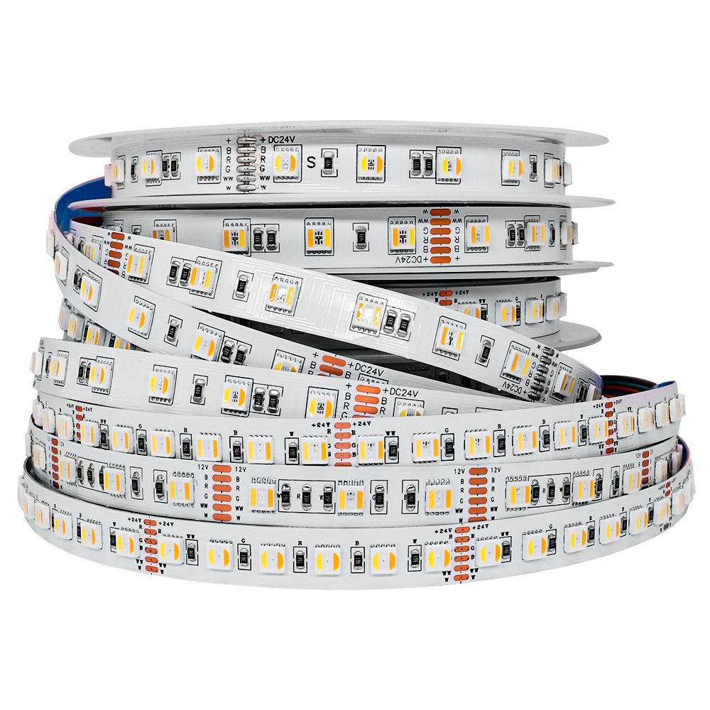 ไฮไลท์ SMD 5050 RGBCCT 5 in 1 ไฟ LED Strip RGBW RGBWW 6Pin แสง 60/96Leds/m DC12/24V