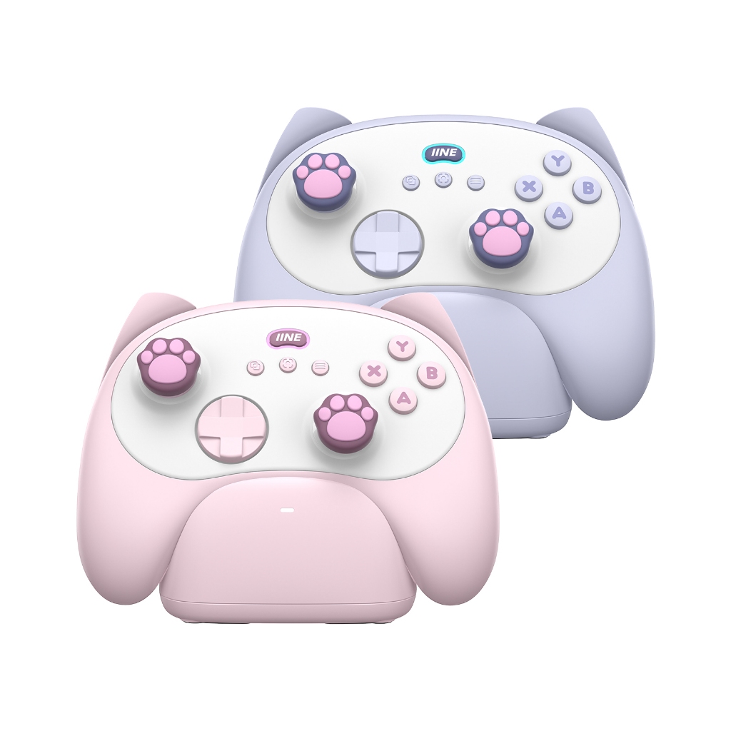 คอนโทรลเลอร์ลูกแมว IINE Meow พร้อมแท่นชาร์จ | จอยสติ๊กเอฟเฟกต์ Hall ความเข้มสูง | รองรับแอป IINE