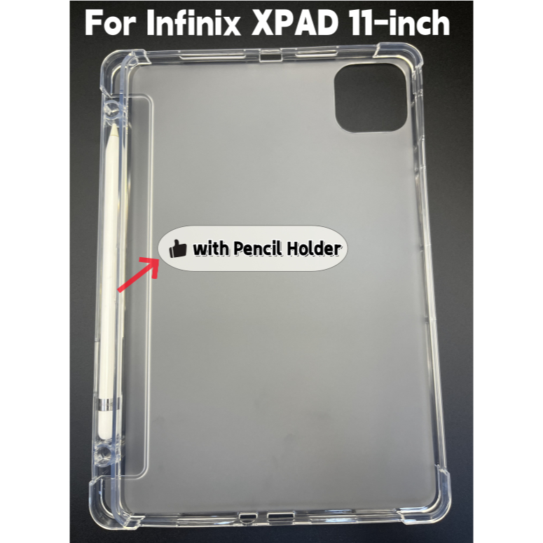 เคสtpuสําหรับinfinix XPAD 11-นิ้ว4G WiFi LTEแท็บเล็ต11พร้อมผู้ถือปากกาTPUโปร่งใสSoft MatteกรณีX1101 