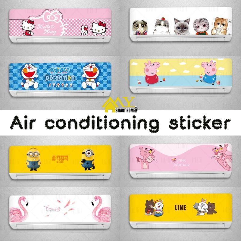 การ์ตูน สติ๊กเกอร์เครื่องปรับอากาศแบบแขวน Peppa Pig สติ๊กเกอร์ Hello Kitty มีกาวในตัว ห้องเล็ก เด็ก ห้องนอน Decal house Doraemon Brown bear Sticker - LeHuo.4
