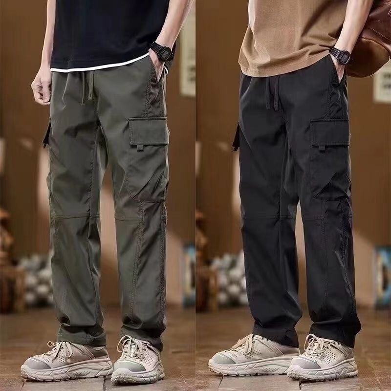 กางเกงชาย ไซส์ M-4XL ชุดเอี๊ยมแฟชั่นสไตล์เกาหลี มี 6 กระเป๋า