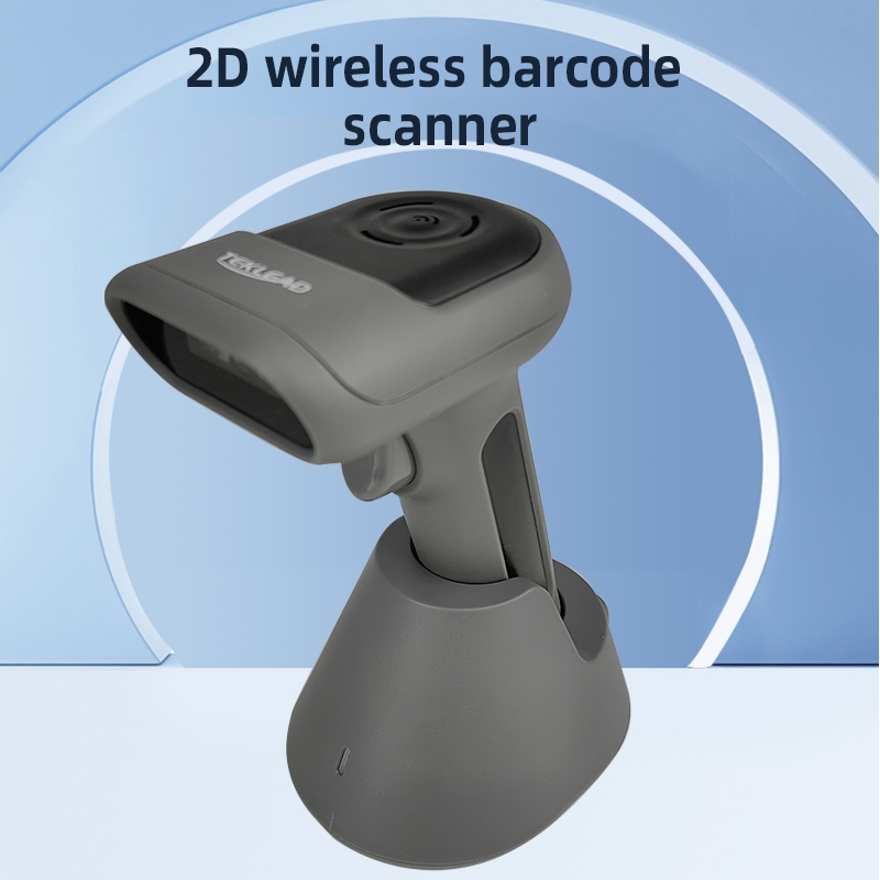 Teklead เครื่องสแกนบาร์โค้ด 2D ไร้สายแบบใช้มือถือ Bluetooth และ 2.4G พร้อมตัวรับสัญญาณฐานชาร์จ USB