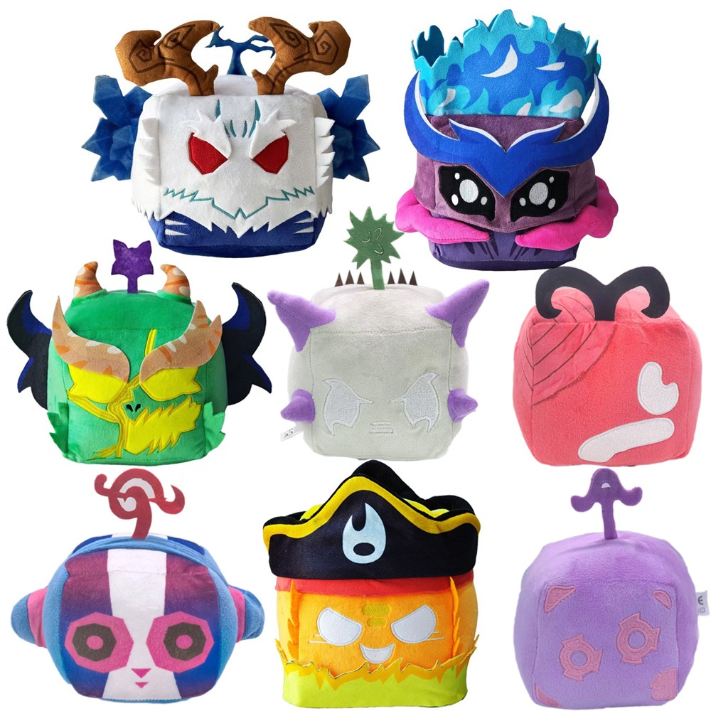 Blox fruits Treasure chest Plush set-Pirate-themed stuffed Doll Collection with DEVIL Fruit Charm CU