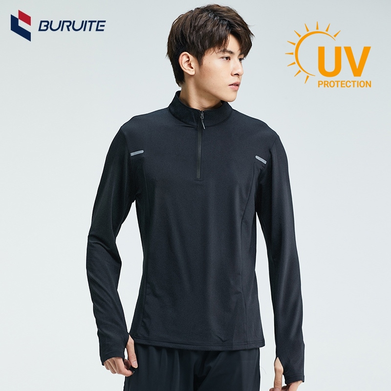 3XL-Sเสื้อกันยูวี UPF50+เสื้อรัดกล้ามเนื้อแขนยาวคอเต่า ซิปเสื้อยืดหลวมเย็นแห้งด้านบนชายหญิงเสื้อกันแดด