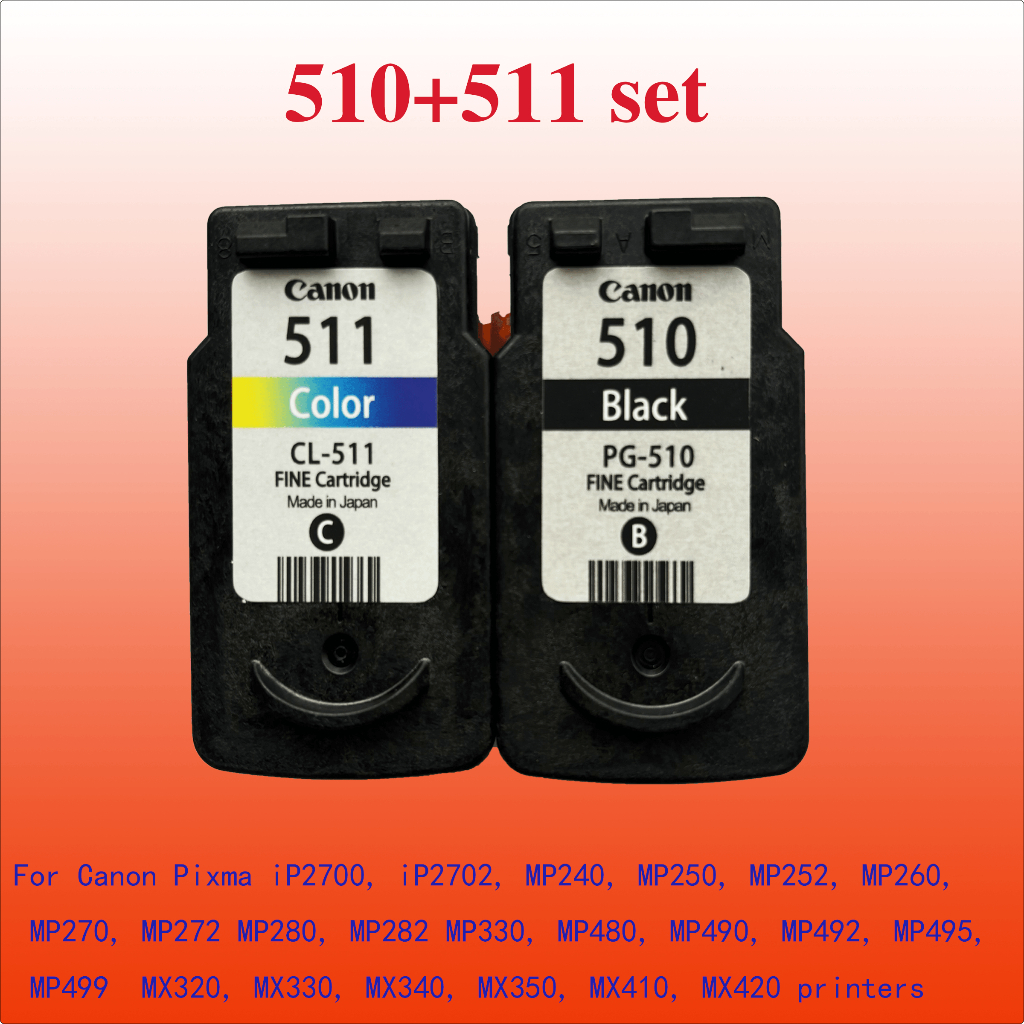 PG 510 CL 511 ตลับหมึก Combo สําหรับ PIXMA IP2700 MP230 MP240 MP250 MP260 MP270 MP272 MP280 เครื่องพ