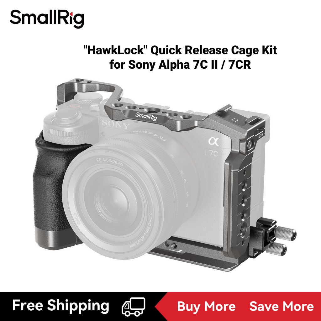 Smallrig กล้องกรงสําหรับ Sony Alpha 7C II / 7CR, "HawkLock" Quick Release Cage Kit #5198