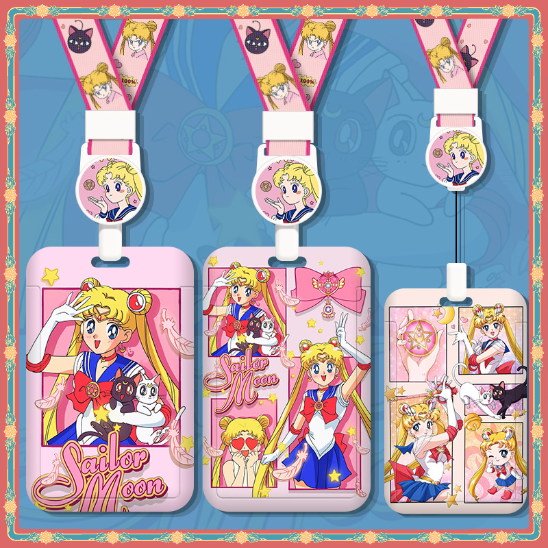 Sailor Moon Multi-Accessories Retractable Lanyard EasyCard Anti-Lost Protective Case Charm Access Control Bus MRT ABS ID Card Holder