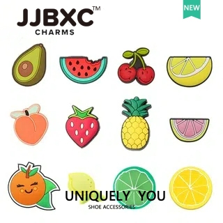 JJBXC ตัวติดรองเท้า charm ปรับตัวอย่างเป็นทางการรองเท้าพิเศษด้านบนหัวเข็มขัดชุดผลไม้สุดน่ารัก อุปกรณ์ตกแต่งรองเท้า