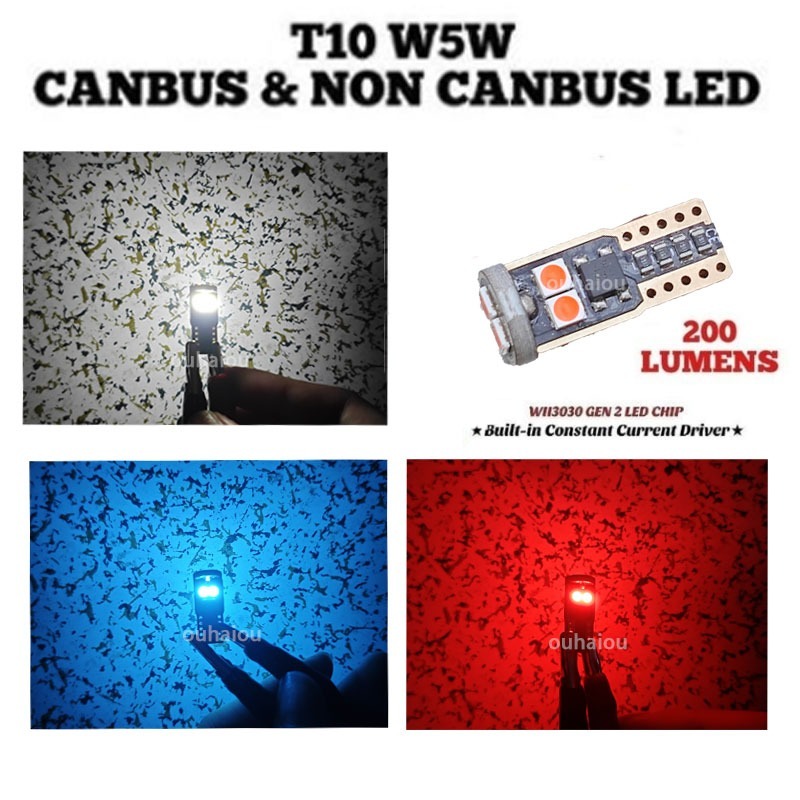 สําหรับ T10 W5W Canbus/Non Canbus LED หลอดไฟเสาไฟห้องโดยสารไฟภายในไฟแผ่น