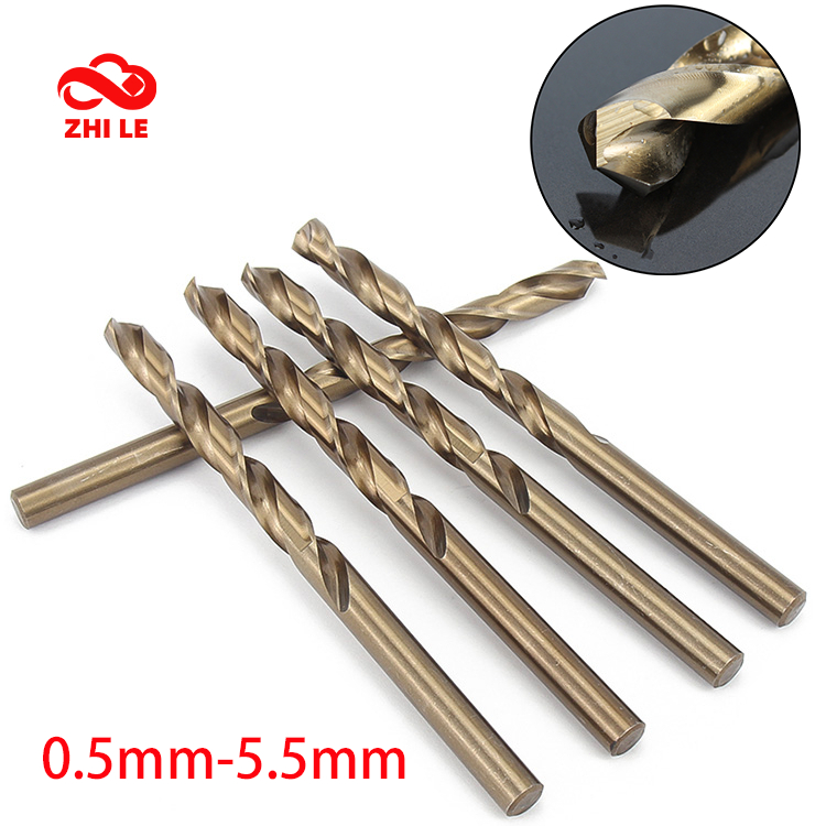 0.5 มม.-5.5 มม.HSS M35 Cobalt Twist เจาะบิตเหล็กความเร็วสูงโลหะเจาะ Bits สแตนเลสสตีลเลื่อย Mini Jewellery มือไม้ Jobber ZLE