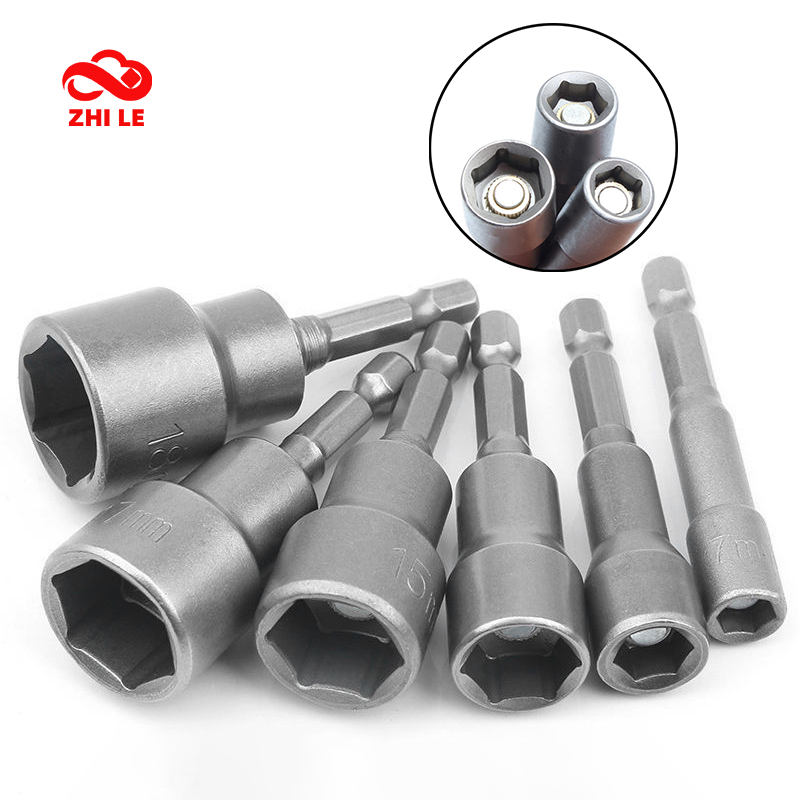 M6-m19 65 มม.1 ชิ้นแม่เหล็ก Nut Driver สกรูซ็อกเก็ต Hex Shank Driver หัวหกเหลี่ยมไขควงขยาย ZLE