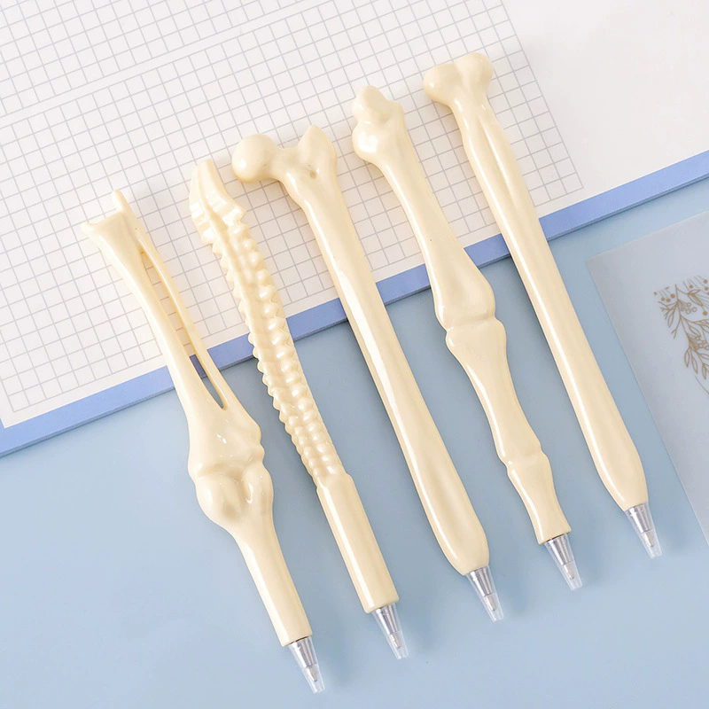 Creative Bone Shape ปากกาลูกลื่น Kawaii 1.0 มม.หมึกสีดํา Roller Ball ปากกาแบบพกพาเครื่องมือเขียนสําหรับนักเรียนของขวัญเด็กเครื่องเขียนโรงเรียนอุปกรณ์สํานักงาน