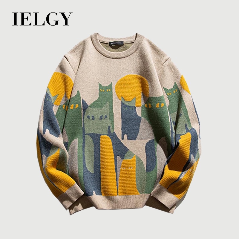 IELGY ท็อปส์ซูคู่ถักหนาพิมพ์ลายทุกการแข่งขันสําหรับผู้ชาย