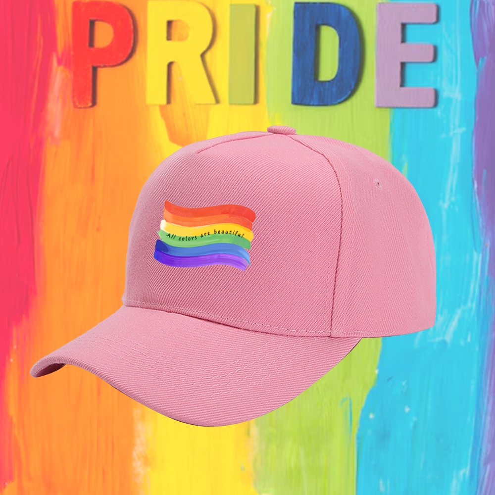 Pride Rainbow flag All Colours are Beautiful Cap Gay & Lesbian Baseball Casual Sport Cap LGBT