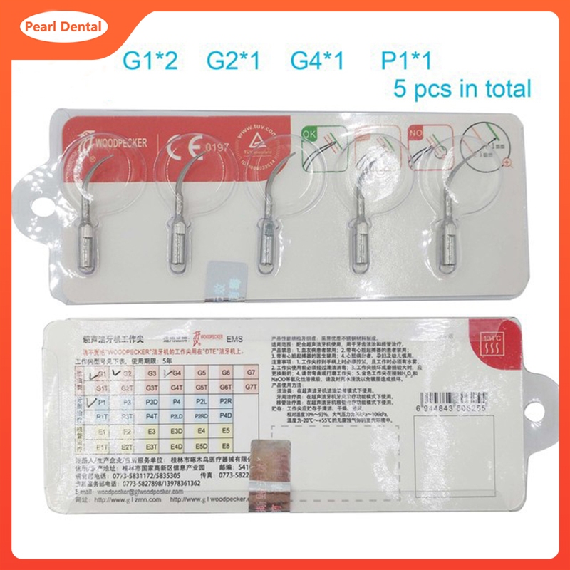 5pcs Original นกหัวขวาน G1/ G2 /G3 / G4/ G5 / G6 /P1 / P3 / P4 ทันตกรรม Ultrasonic Scaler เคล็ดลับ s