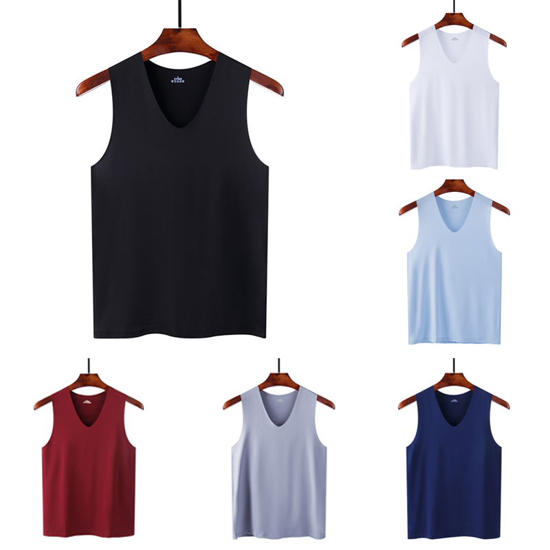 [ส่งไวจากไทย] เสื้อกล้ามผู้ชาย ไร้ขอบ ระบายอากาศดี ขนาดใหญ่ สีทึบ เสื้อกั๊ก M-5XL