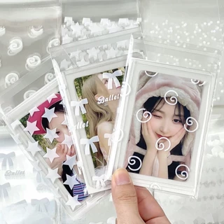 🌷50 ชิ้น/แพ็คดาว Bowknot โปร่งใสถุงปิดผนึก Toploader แขน Photocard บรรจุถุงของขวัญ