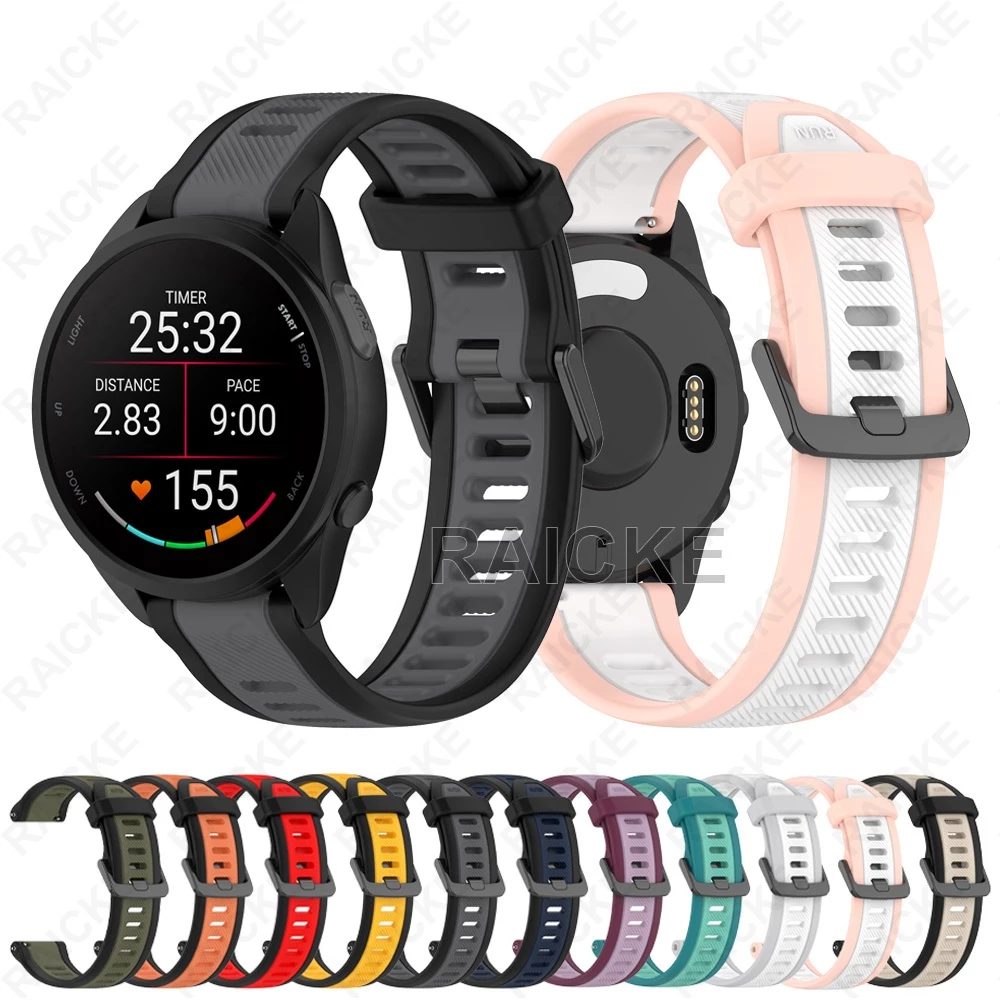 สายรัดแทนซิลิโคนอ่อนสำหรับ Garmin vivoactive 5 6/3 Music/ Forerunner 55/70/170/165/245/645/158/168 / Approach S50
