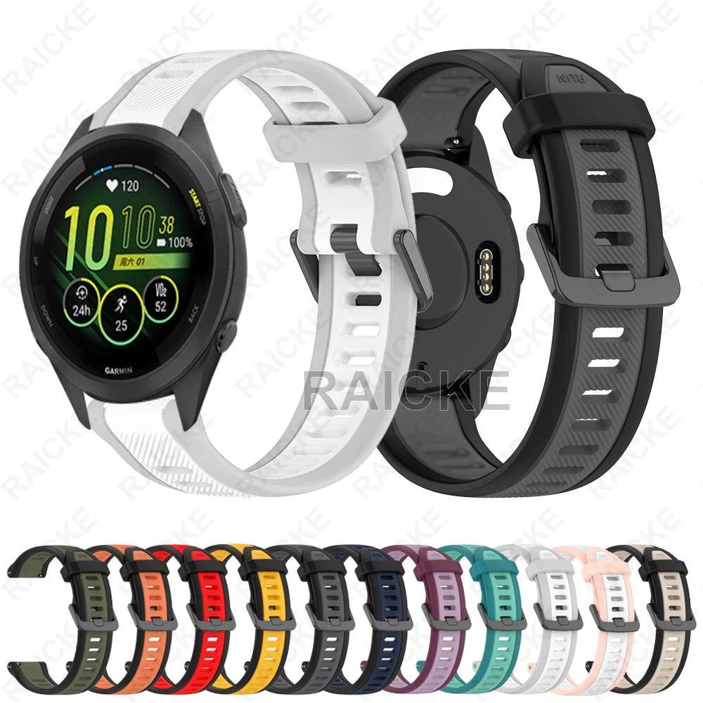 สายยางซิลิโคนนุ่ม 18 มม. สำหรับ Garmin Forerunner 265S / 265S Music / 255S / Venu 3s / Venu 2s / Vivomove 3s / Vivoactive 4S