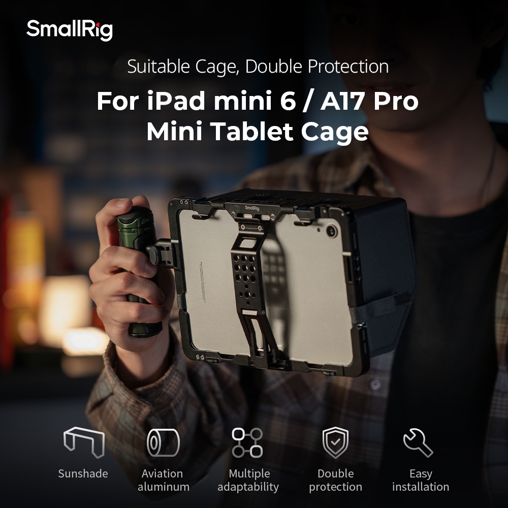 กรง SmallRig และ Sun Hood สําหรับ iPad mini 6 ขนาด 8.3 นิ้ว A17 Pro #MD5058