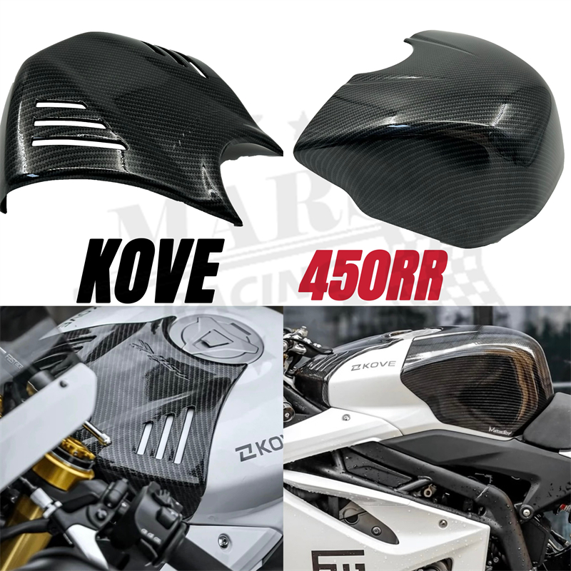 สําหรับ KOVE 450RR 450 rr ko ve 450-rr 2022 2023 2024 2025 รถจักรยานยนต์คาร์บอนไฟเบอร์ถังน้ำมันเชื้อ