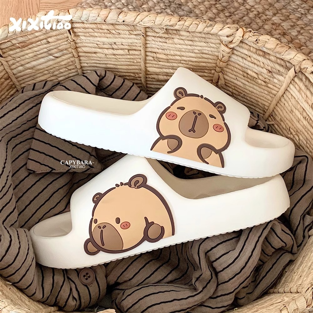 Xitiao ผู้ชายผู้หญิง eva Anti-Slip ในร่ม Kapibara Capybara ฤดูร้อน Soft Sole รองเท้าแตะรองเท้าแตะ